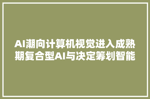 AI潮向计算机视觉进入成熟期复合型AI与决定筹划智能五年内将成主流