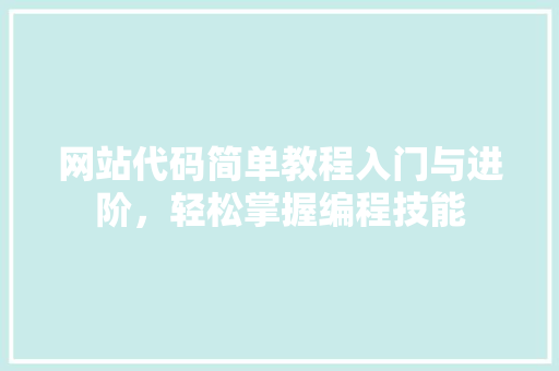 网站代码简单教程入门与进阶，轻松掌握编程技能