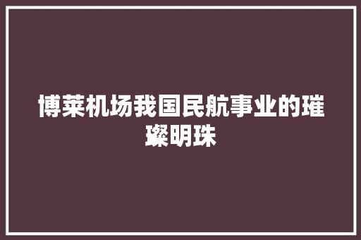 博莱机场我国民航事业的璀璨明珠