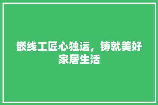 嵌线工匠心独运，铸就美好家居生活