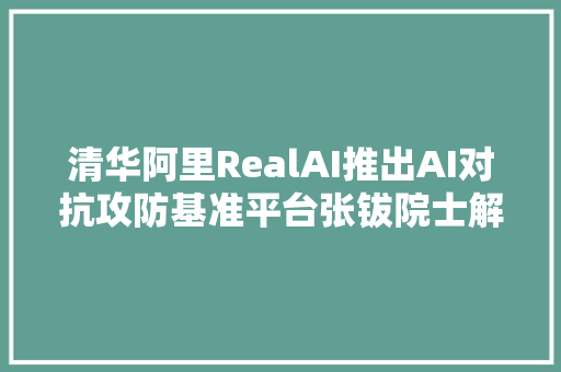 清华阿里RealAI推出AI对抗攻防基准平台张钹院士解读AI安然治理三大年夜痛点