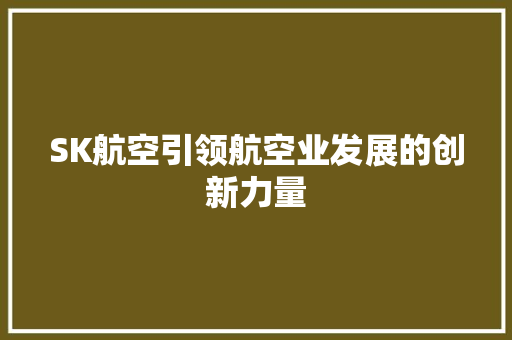 SK航空引领航空业发展的创新力量