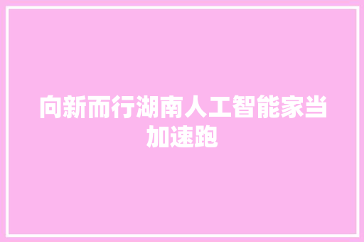 向新而行湖南人工智能家当加速跑