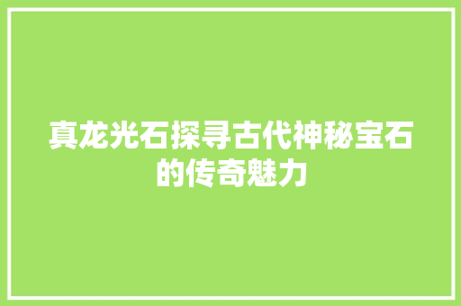 真龙光石探寻古代神秘宝石的传奇魅力