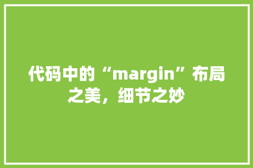 代码中的“margin”布局之美，细节之妙