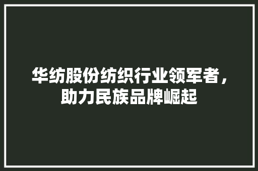 华纺股份纺织行业领军者，助力民族品牌崛起