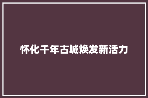 怀化千年古城焕发新活力