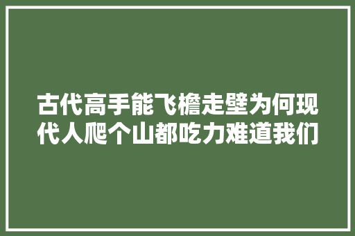 古代高手能飞檐走壁为何现代人爬个山都吃力难道我们退化了