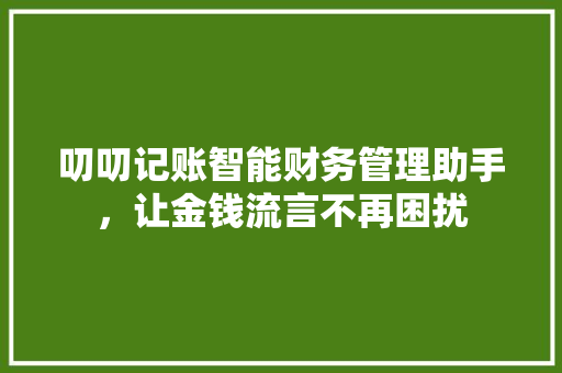 叨叨记账智能财务管理助手，让金钱流言不再困扰