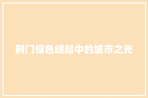 荆门绿色崛起中的城市之光
