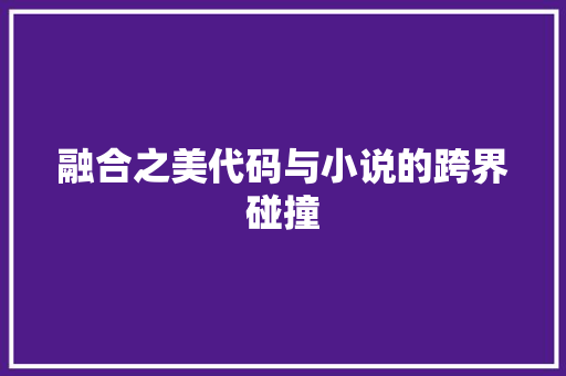 融合之美代码与小说的跨界碰撞