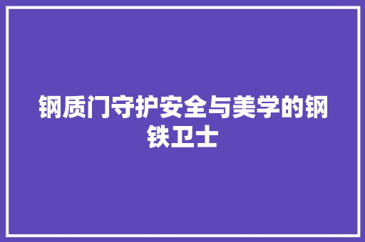 钢质门守护安全与美学的钢铁卫士
