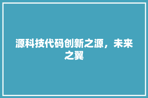 源科技代码创新之源，未来之翼