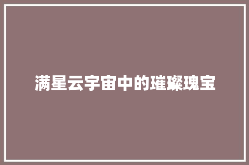 满星云宇宙中的璀璨瑰宝
