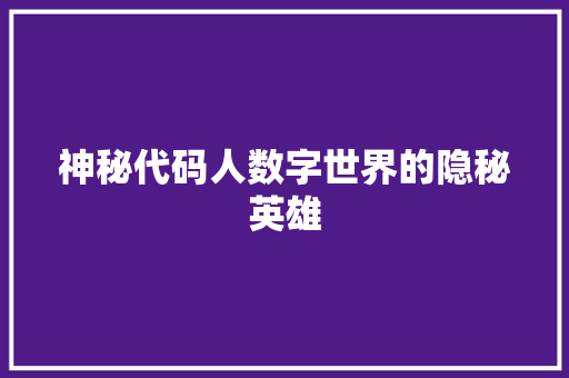神秘代码人数字世界的隐秘英雄
