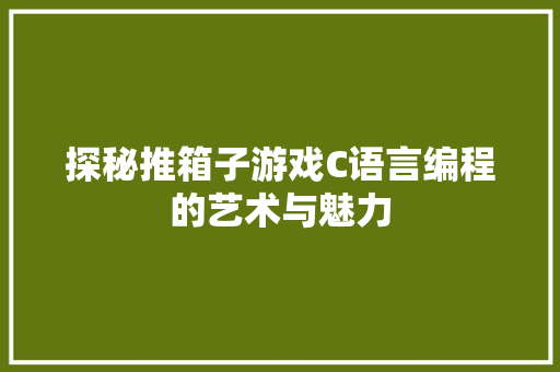 探秘推箱子游戏C语言编程的艺术与魅力