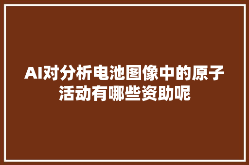 AI对分析电池图像中的原子活动有哪些资助呢