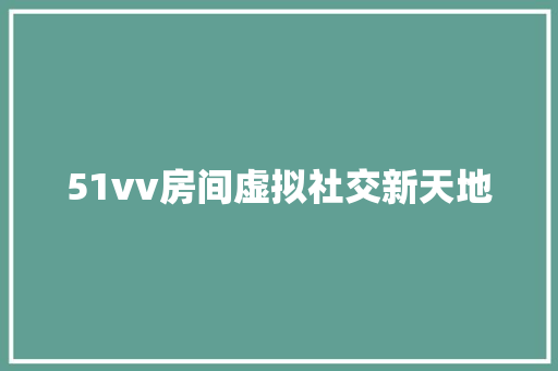 51vv房间虚拟社交新天地