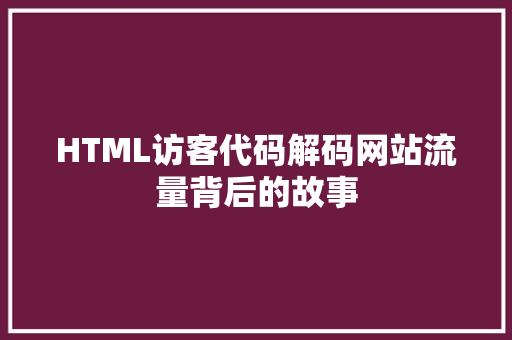 HTML访客代码解码网站流量背后的故事