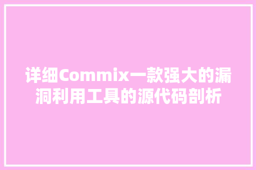 详细Commix一款强大的漏洞利用工具的源代码剖析