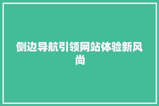 侧边导航引领网站体验新风尚