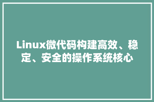 Linux微代码构建高效、稳定、安全的操作系统核心