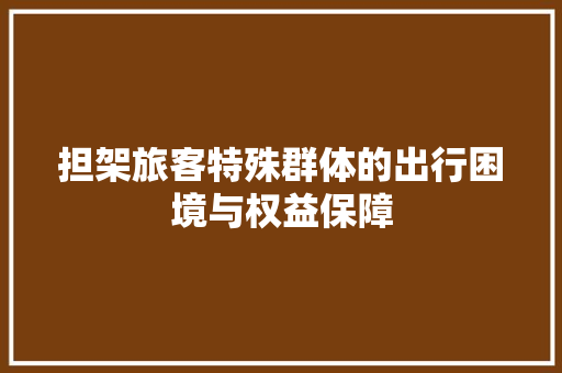 担架旅客特殊群体的出行困境与权益保障