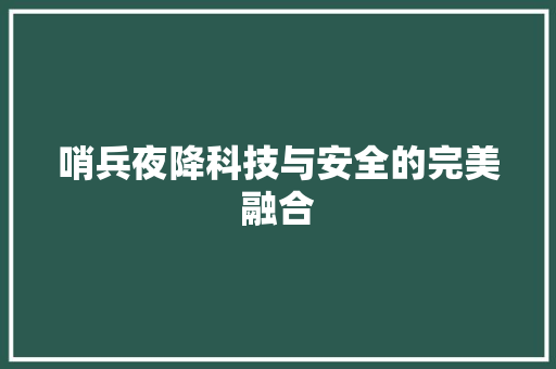 哨兵夜降科技与安全的完美融合