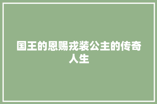 国王的恩赐戎装公主的传奇人生