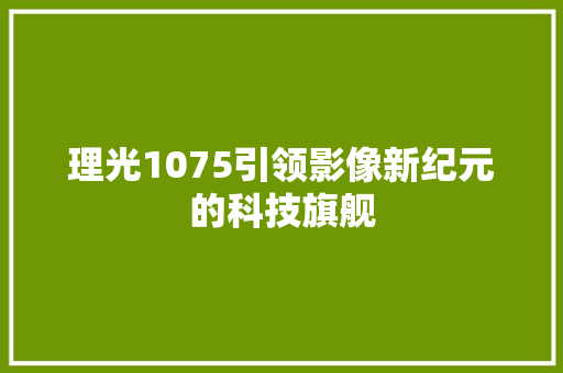 理光1075引领影像新纪元的科技旗舰