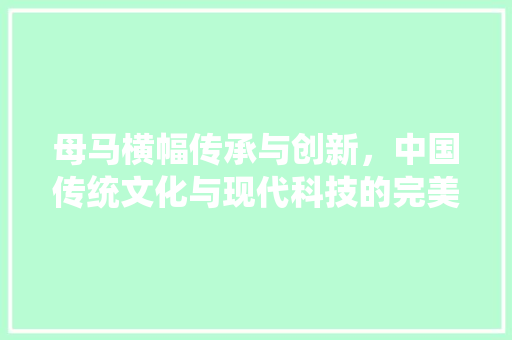 母马横幅传承与创新，中国传统文化与现代科技的完美融合
