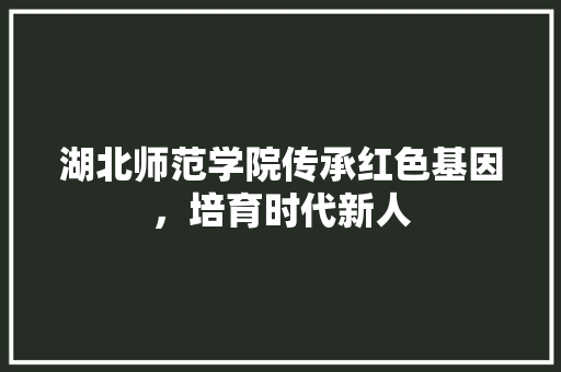 湖北师范学院传承红色基因，培育时代新人
