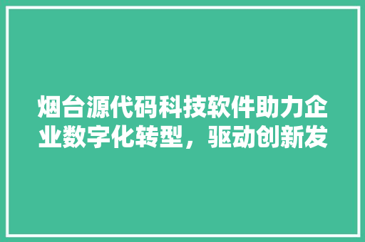 烟台源代码科技软件助力企业数字化转型，驱动创新发展