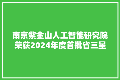 南京紫金山人工智能研究院荣获2024年度首批省三星级上云企业称号