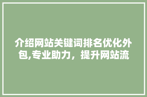 介绍网站关键词排名优化外包,专业助力，提升网站流量与品牌价值