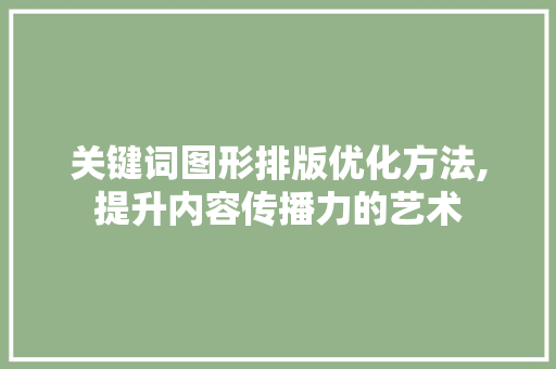 关键词图形排版优化方法,提升内容传播力的艺术