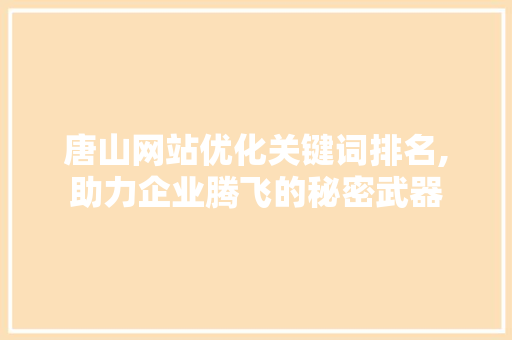 唐山网站优化关键词排名,助力企业腾飞的秘密武器