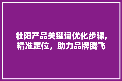 壮阳产品关键词优化步骤,精准定位，助力品牌腾飞
