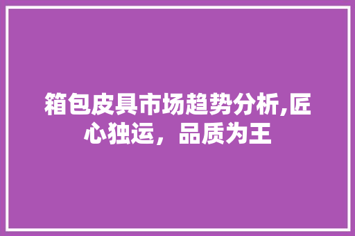 箱包皮具市场趋势分析,匠心独运，品质为王