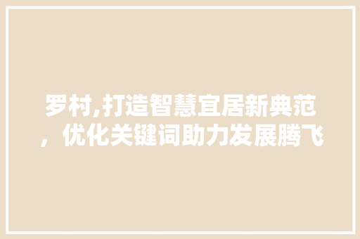 罗村,打造智慧宜居新典范，优化关键词助力发展腾飞