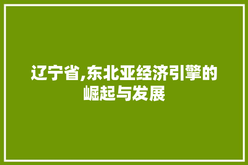 辽宁省,东北亚经济引擎的崛起与发展