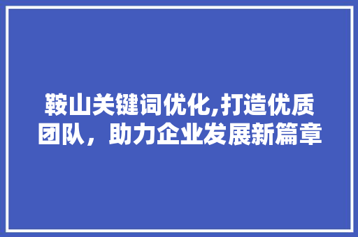 鞍山关键词优化,打造优质团队，助力企业发展新篇章