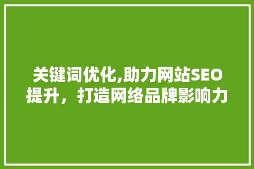 关键词优化,助力网站SEO提升，打造网络品牌影响力
