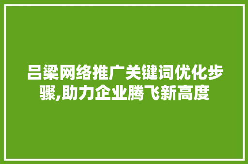 吕梁网络推广关键词优化步骤,助力企业腾飞新高度
