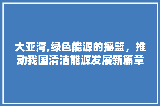 大亚湾,绿色能源的摇篮，推动我国清洁能源发展新篇章