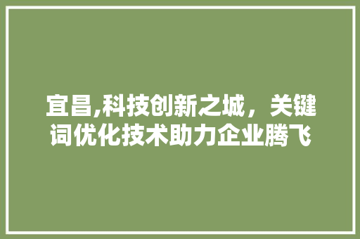 宜昌,科技创新之城，关键词优化技术助力企业腾飞