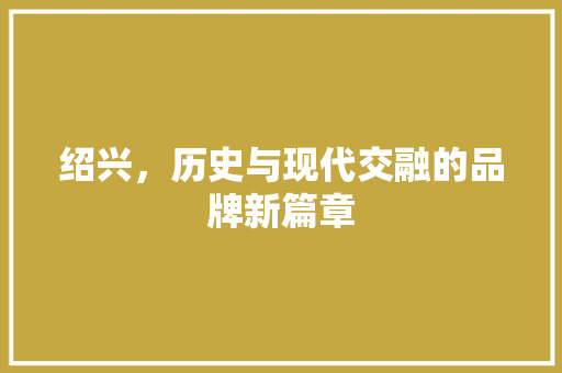 绍兴，历史与现代交融的品牌新篇章