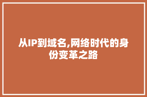 从IP到域名,网络时代的身份变革之路