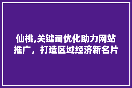 仙桃,关键词优化助力网站推广，打造区域经济新名片