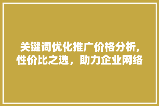 关键词优化推广价格分析,性价比之选，助力企业网络营销